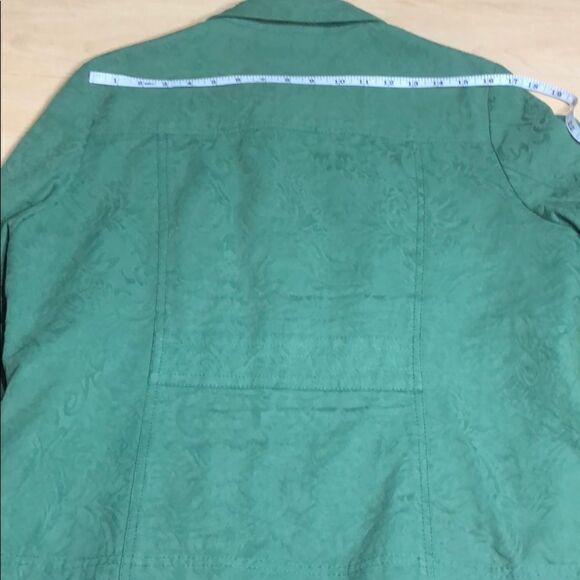 100% Cotton Coldwater Creek Green Jacket - Picture 9 of 13